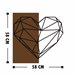 Placa decorativa WOOD HEART em metal negro Preto