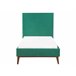 Beliani Cama Veludo BAYONNE 101x212 Branco/ Bege