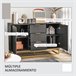 Aparador MDF e Metal HOMCOM, casa - móveis de armazenamento Preto