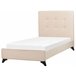 Beliani Cama com estrado Poliéster AMBASSADOR 102x216 Bege