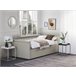 Beliani Cama com estrado Poliéster LIBOURNE 184x220 Azul Marino