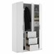 Armário de 3 portas com efeito madeira Branco