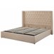 Beliani Cama com armazenamento Veludo LUBBON Bege