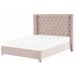 Beliani Cama Terciopelo LUBBON 209x215 Rosa Talco
