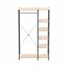 Camarim Open Closet com 5 Prateleiras e 1 Bar Preto/ Madeira
