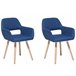 Beliani Silla de comedor CHICAGO Azul Marino