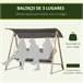 Baloiço de Exterior 224x133x173 cm Outsunny Cinza