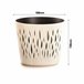 3x plantas redondas de plástico Sandy Round Creme
