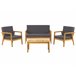 Beliani Conjunto lounge Madeira de acácia PALLANO Cinza Escuro