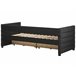Beliani Cama de dia com arrumação Veludo MARRAY 98x214 Preto