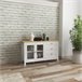 Aparador MDF, Painel de Partículas e Vidro HOMCOM 120 Branco