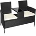 Banco de jardim de vime 131x61 Preto