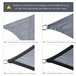 Vela de Sombra Retangular HDPE Outsunny Cinza
