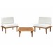 Beliani Conjunto lounge Madeira de acácia Creme