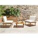 Beliani Conjunto lounge Madeira de acácia Creme