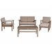 Beliani Conjunto lounge Madeira de acácia MANILA Castanho