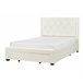 Beliani Cama com armazenamento Veludo LIEVIN 145x217 Creme