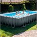 Piscina desmontável Intex 732x366x132 cm deluxe pack + filtro e clorador Cinza
