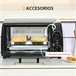 Mini Forno Elétrico Metal, Aço Inoxidável e Vidro Temperado Preto