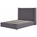 Beliani Cama com armazenamento Veludo LUBBON 170x217 Cinza