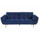 Beliani Sofá-cama Veludo ASBY Azul Marino