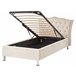 Beliani Cama com armazenamento Veludo METZ 126x217 Bege