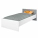 Cama jovem Germain com cabeceira moderna em melamina Branco