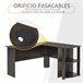 Secretária de Canto MDF HOMCOM, escritório - secretárias 136x130 Preto