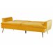 Beliani Sofá-cama Veludo VETTRE Amarelo