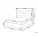 Beliani Cama com estrado Veludo LUBBON 152x215 Preto