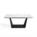 ANGEL CERDA Mesa de jantar extensível em mármore branco Branco/ Preto
