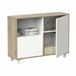 Aparador Lux 2 Portas para Sala Branco/ Madeira