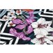 ANDRE 2300 Tapete flores zigzag antiderrapante 80x150 Preto