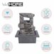 Fonte de água Well Home com design de 2 pedras e luzes Cinza