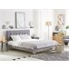Beliani Cama com estrado Veludo AMBERT 168x212 Cinza