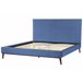 Beliani Cama com estrado Veludo BAYONNE 191x212 Azul