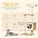 Arranhador para Gatos Aglomerado de Madeira, Pelúcia e Sisal Bege