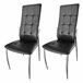 Cadeira de jantar Laci em couro sintético e cromo Preto