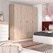 Guarda-roupa Roma com 4 portas e 2 gavetas, quarto moderno Guarda-roupa Roma com 4 portas e 2 gavetas, quarto moderno Madeira Clara