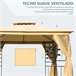 Pérgola de Exterior Aço e Poliéster Outsunny 300x300 Bege