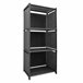 Prateleira de Organização 4 Pisos PVC e Tecido Nyana Home 93x41x29 cm 41 Preto