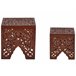 Beliani Conjunto de mesas SHUKUR Castanho