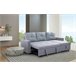 Sofá Cama Com Baú e Chaise Longue Cinza Claro