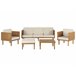 Beliani Conjunto lounge Madeira de acácia BARATTI Creme