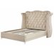 Beliani Cama com estrado Veludo AYETTE 225x215 Bege