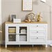 Aparador MDF, Painel de Partículas e Vidro HOMCOM 120 Branco