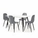 Conjunto de 1 mesa e 4 cadeiras MINKA Branco/cinza