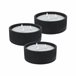 WELL HOME - Pacote de 3 velas LED redondas Preto