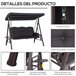 Banco Baloiço de Jardim Metal e Poliéster Outsunny Preto
