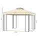 Pérgola de Exterior Aço e Poliéster Outsunny 300x300 Bege